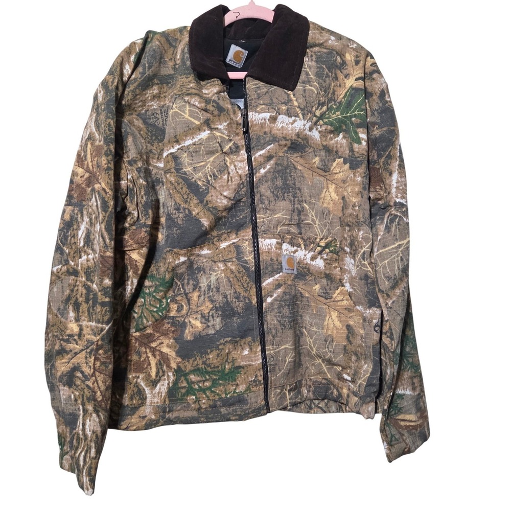 Carhartt Recycled/Upcycled Real Tree Camo Work Jacket Mens XL BrownGreen - Picture 2 of 6